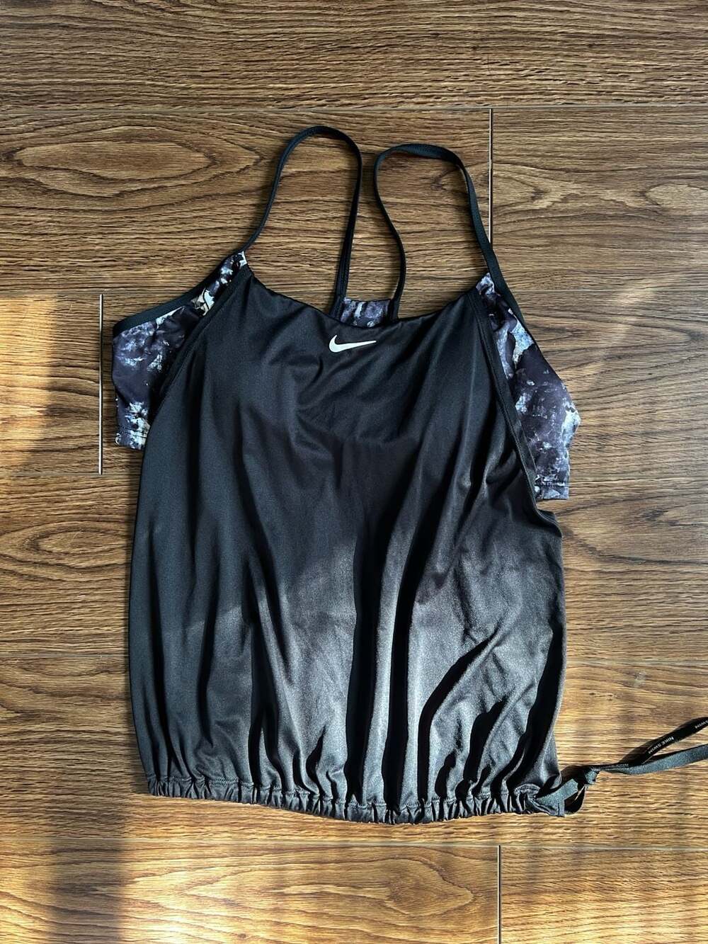 Nike Women's Layered Tankini Swim Top Black Size L